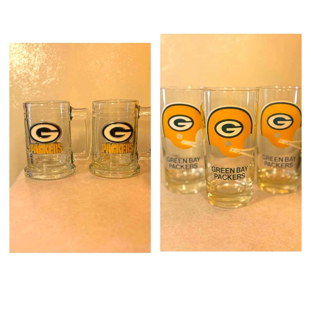 GREEN BAY PACKERS Vintage glassware barware set of 5